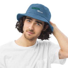 Load image into Gallery viewer, Unisex Green Clover Denim bucket hat

